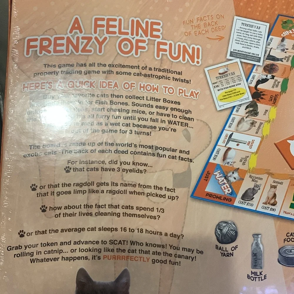 CatOpoly Board Game NEW A property trading Game thats a cats Meow for cat lovers